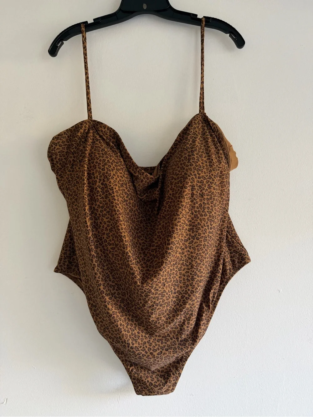 NEW J.Crew Brown Leopard Square Neck One-Piece Swimsuit plus size 24 8641